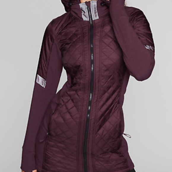 Athleta Rock Springs Quilted Long Jacket Navy - Picture 2 of 2